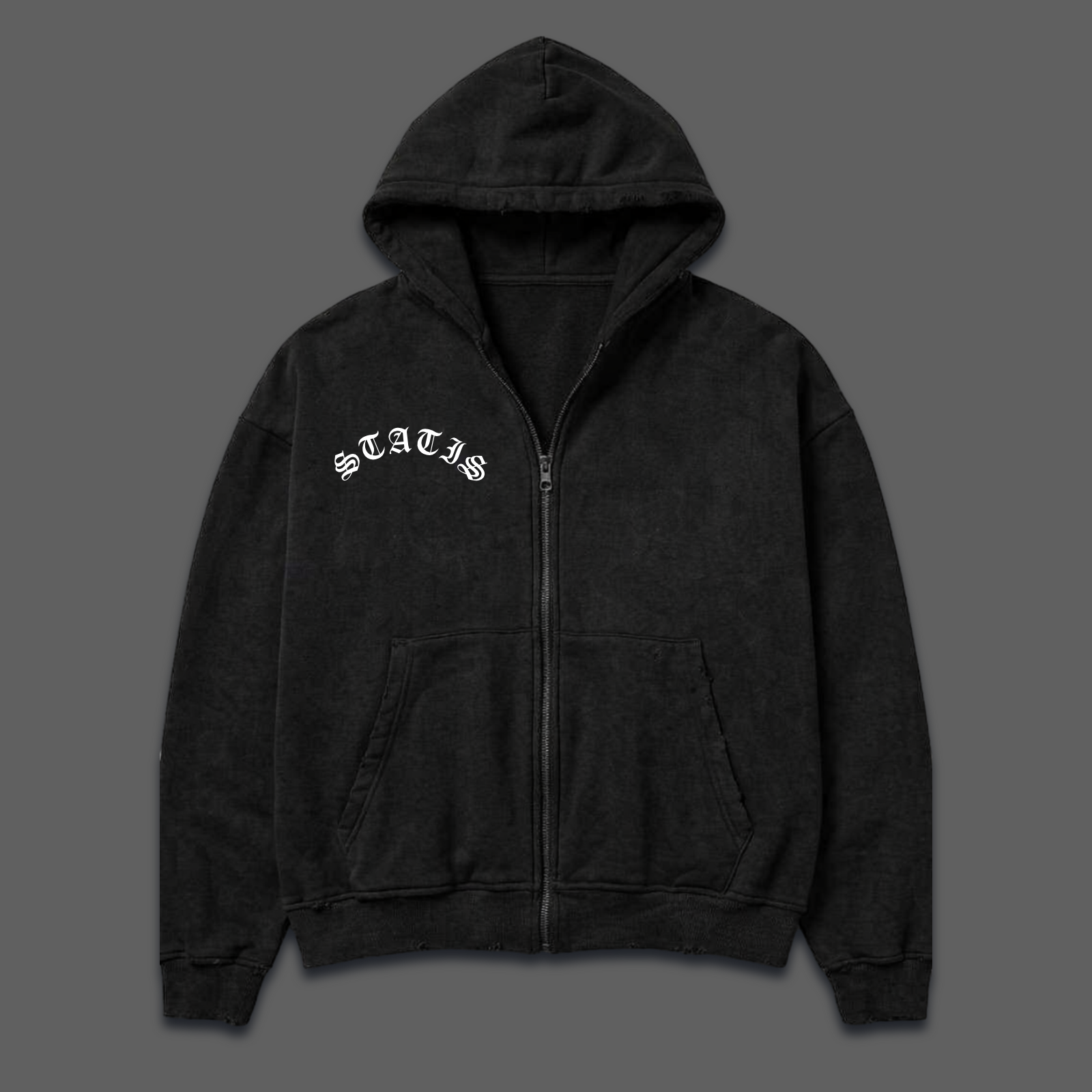 LA Boxy Cropped distressed Zip up (PREORDER)
