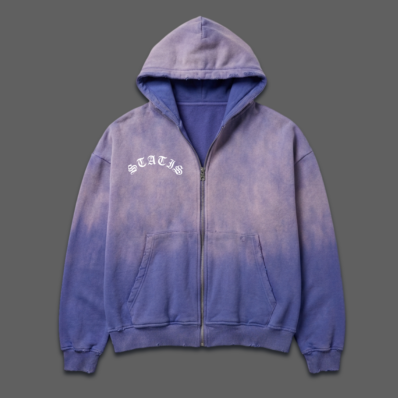 LA Boxy Cropped distressed Zip up (PREORDER)