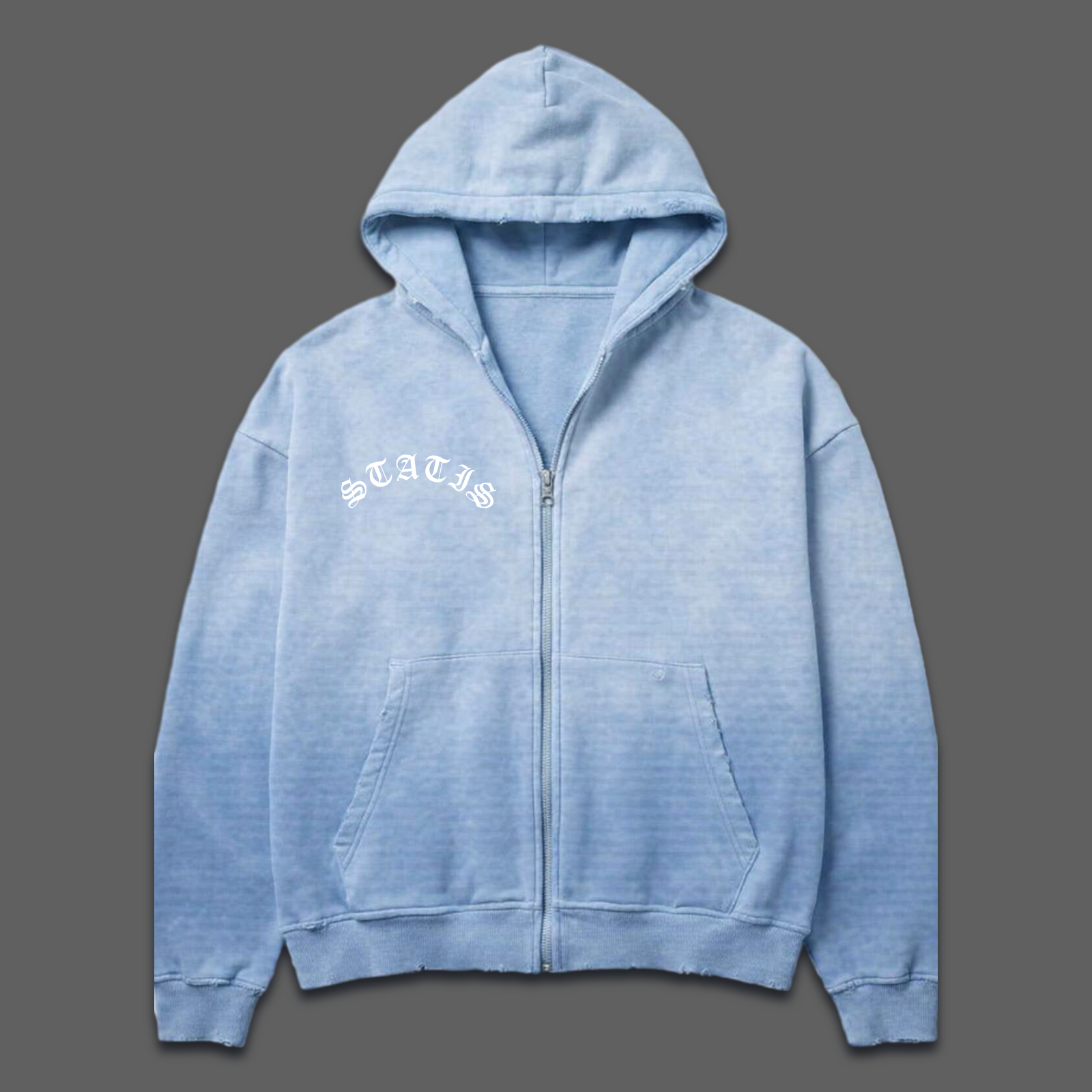 LA Boxy Cropped distressed Zip up (PREORDER)