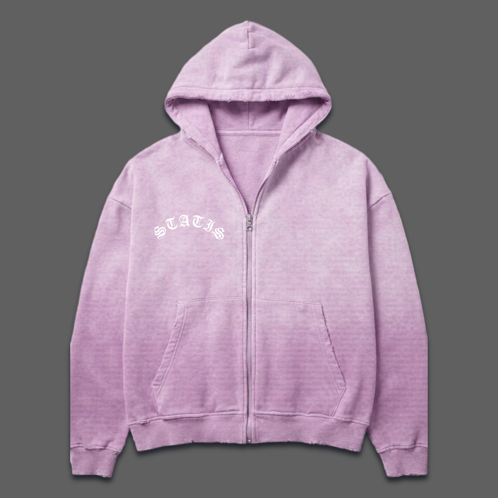 LA Boxy Cropped distressed Zip up (PREORDER)